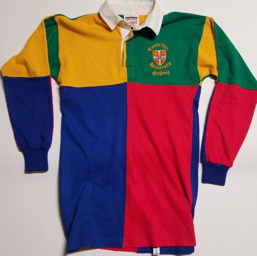 Vintage COLOR BLOCK England Cambridge Rugby Polo